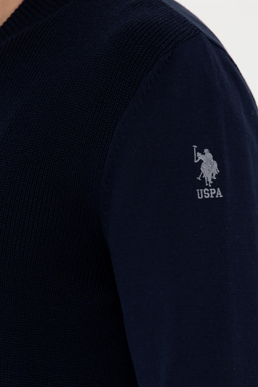 Мужской темно-синий базовый трикотажный кардиган - U.s. polo assn фото 7