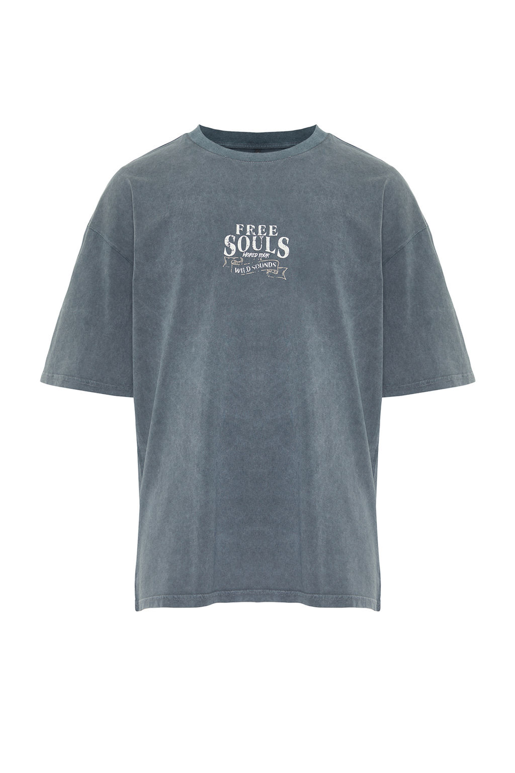 TRENDYOL MAN Antrasit Unisex Oversize/Genis Kesim Soluk Efektli Kartal Bask?l? %100 Pamuk T-Shirt TMNSS24TS00006 - Trendyolmilla фото 13