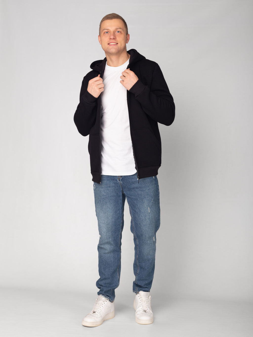 Толстовка мужская футер 3-х нитка начес пенье БАРС ЧЕРНЫЙ - Домтрик фото 3