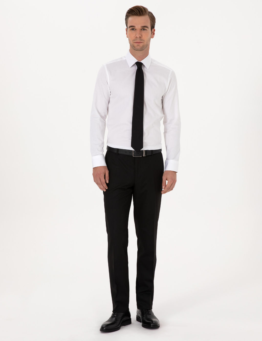 Beyaz Slim Fit Uzun Kollu Basic G_mlek - Cacharel фото 4