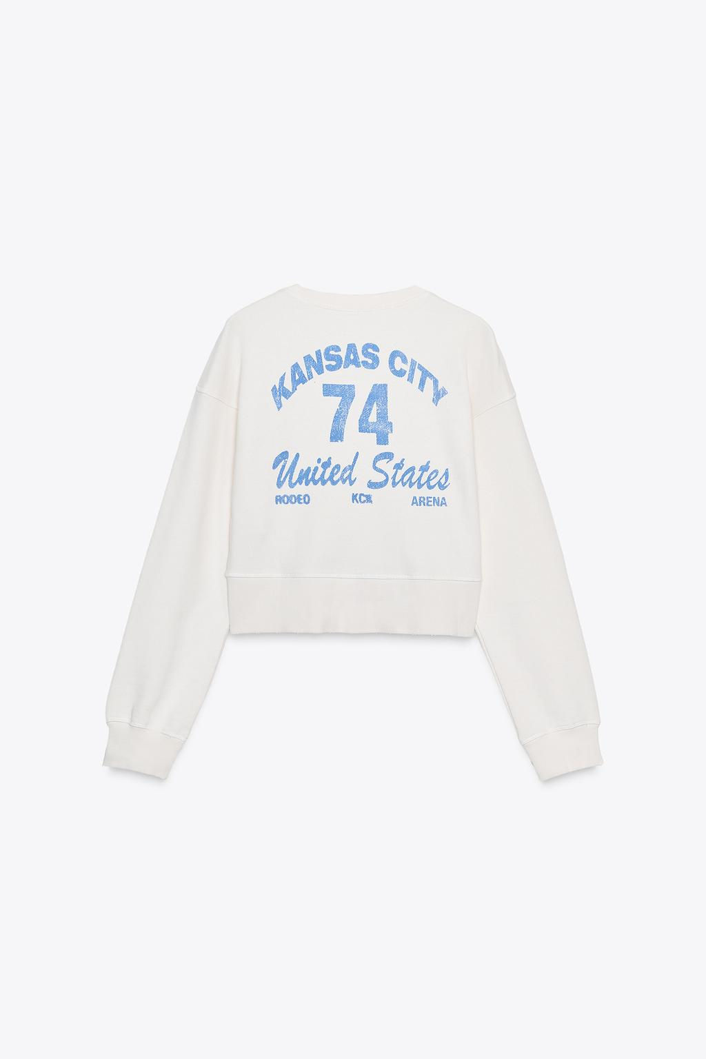 SLOGAN CROP SWEATSHIRT - Zara фото 7