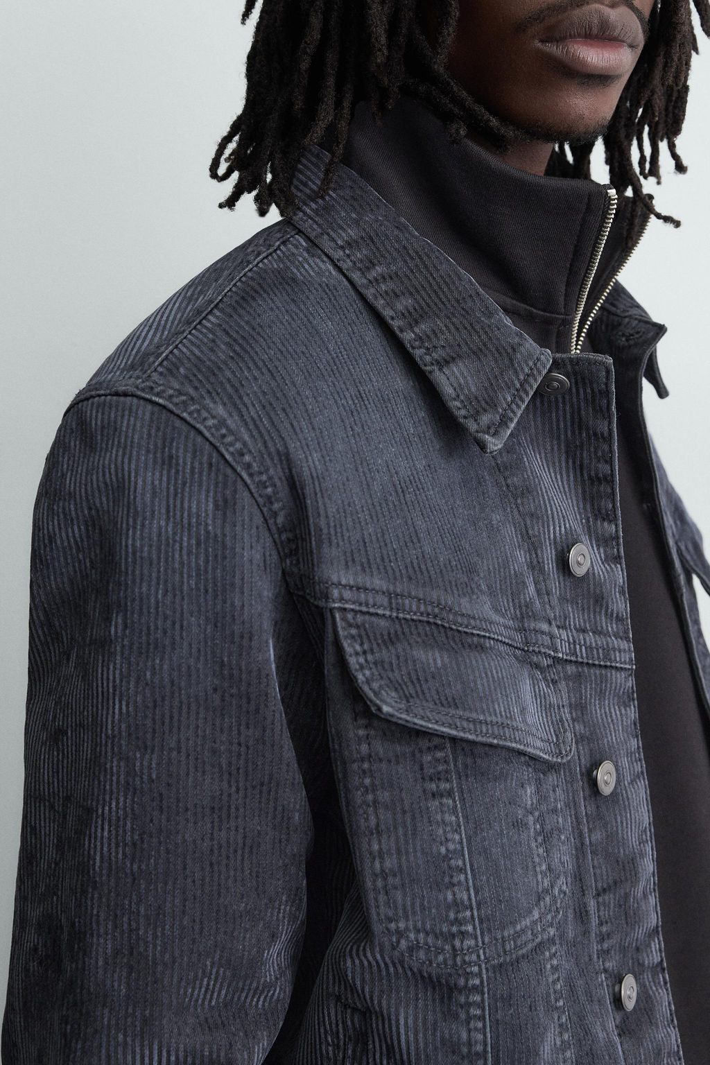 CROPPED FIT CORDUROY JACKET - Zara фото 6