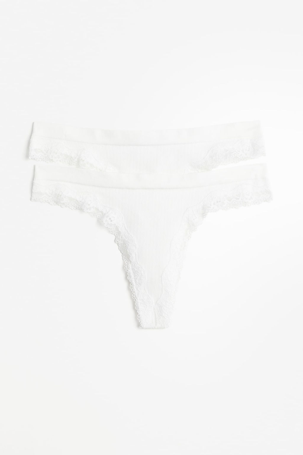 Pack 2 bragas Thong con ribete de encaje Seamless - H&m фото 5