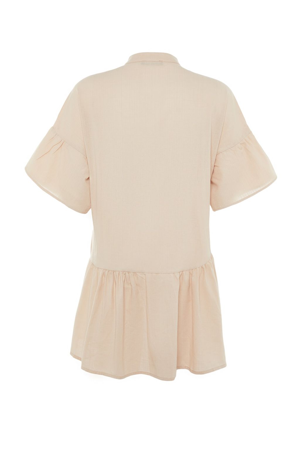 TRENDYOLMILLA Siyah Dokuma Flaml? Pamuk Genis Kal?p Mini Plaj Elbisesi TBESS20EL0873 фото 22