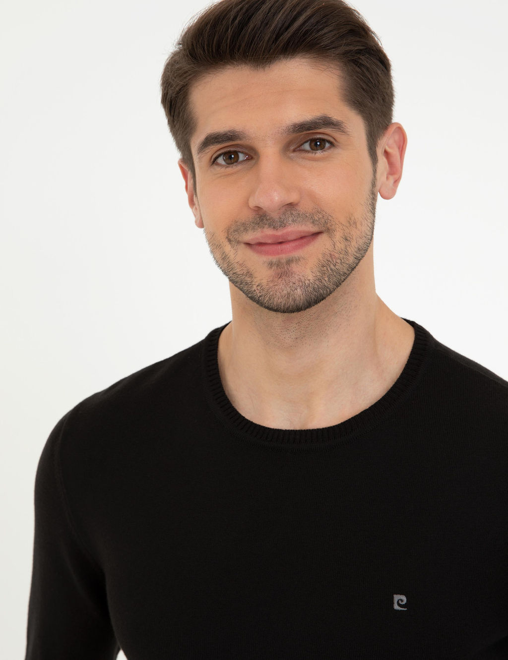 Siyah Slim Fit Bisiklet Yaka Basic Triko Kazak - Pierre cardin фото 2