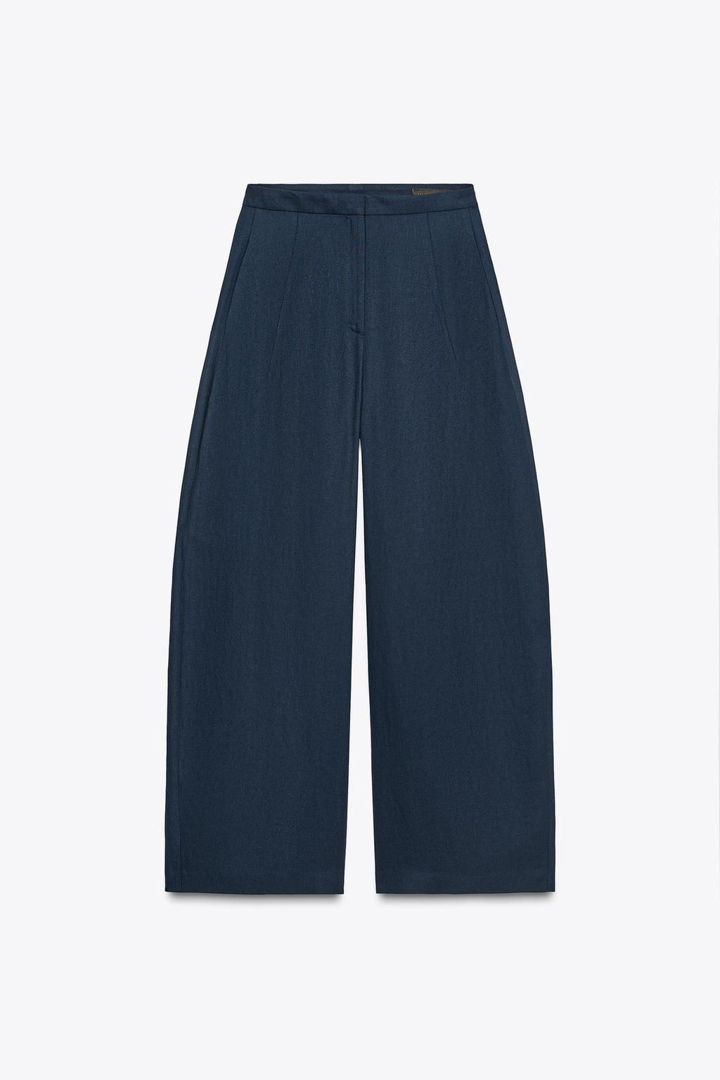 ZW COLLECTION LINEN BALLOON TROUSERS - Zara фото 7
