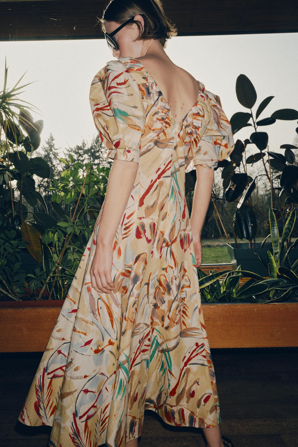 VESTIDO MIDI ESTAMPADO MANGA ABULLONADA / Multicolor - Zara фото 3