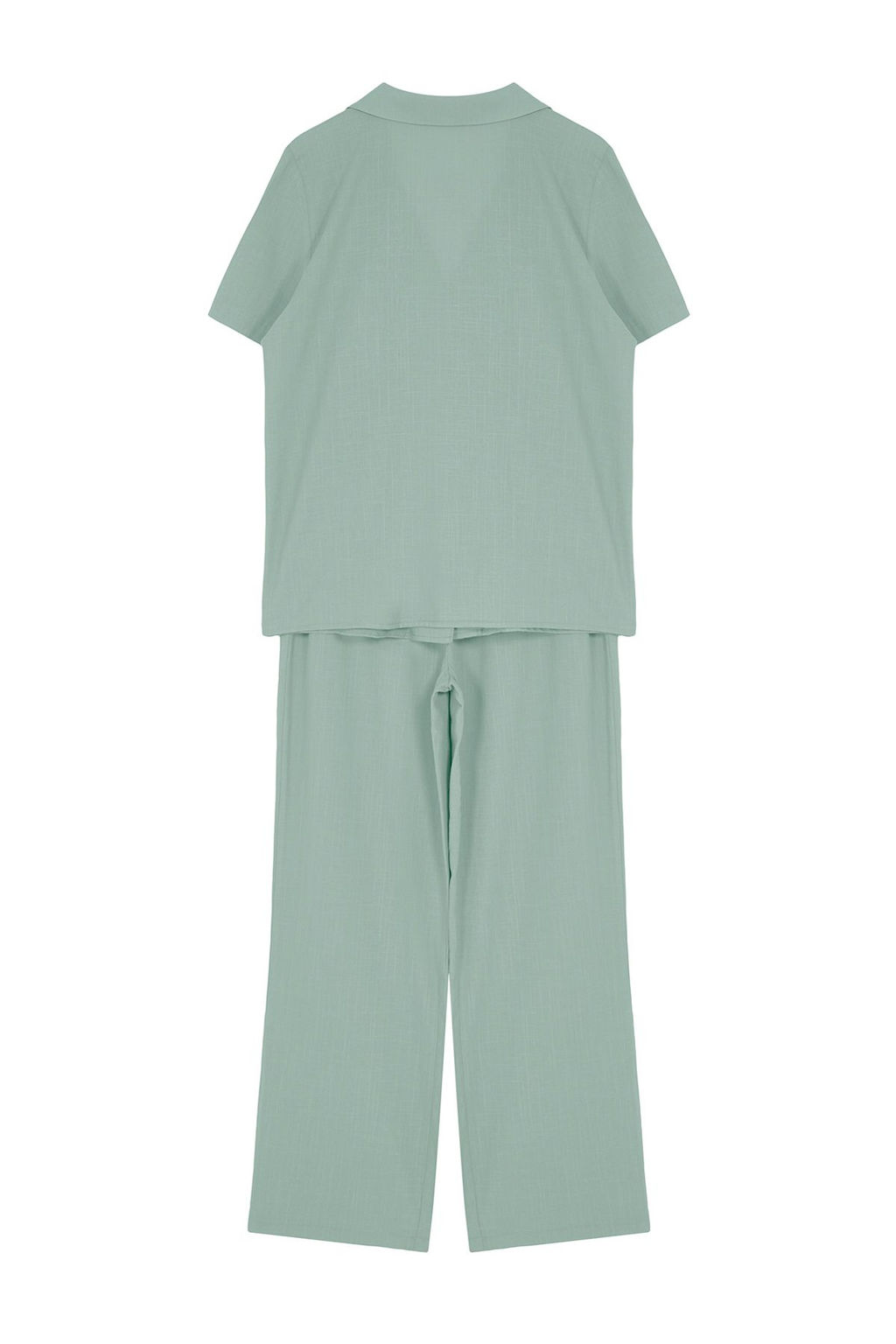 Trendyolmilla Mint %100 Pamuklu Dokuma Pijama Tak?m? THMSS24PT00401 фото 7