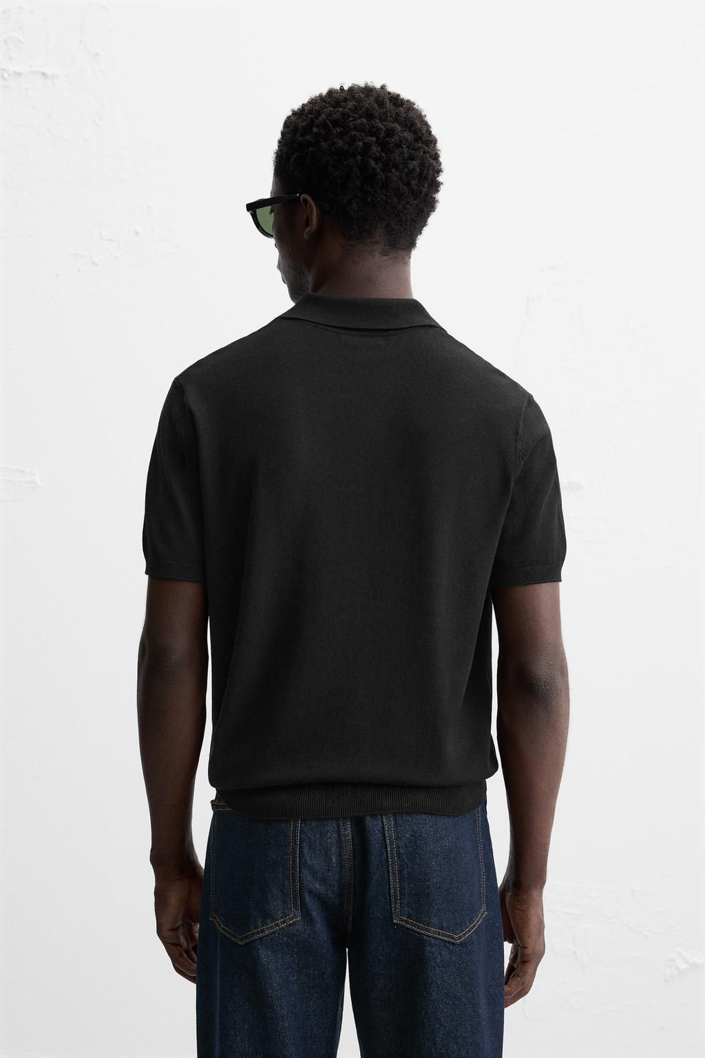 VISCOSE BLEND KNIT POLO SHIRT - Zara фото 19