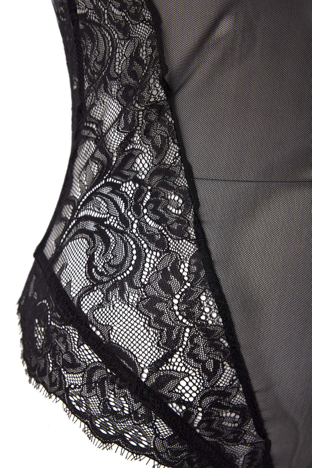 Siyah Dantel/Tul Fitted Duz Body THMSS26BD00009 - Trendyolmilla фото 3