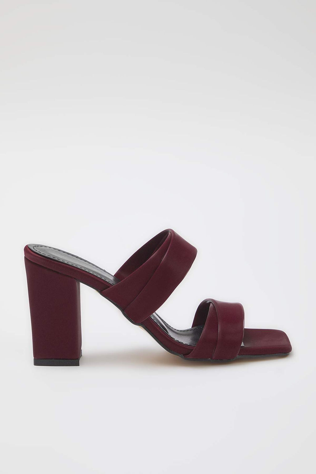 Trendyolmilla Shoes Bordo Cift Bantl? Kad?n Blok Topuklu Terlik TAKSS25TO00102  фото 6