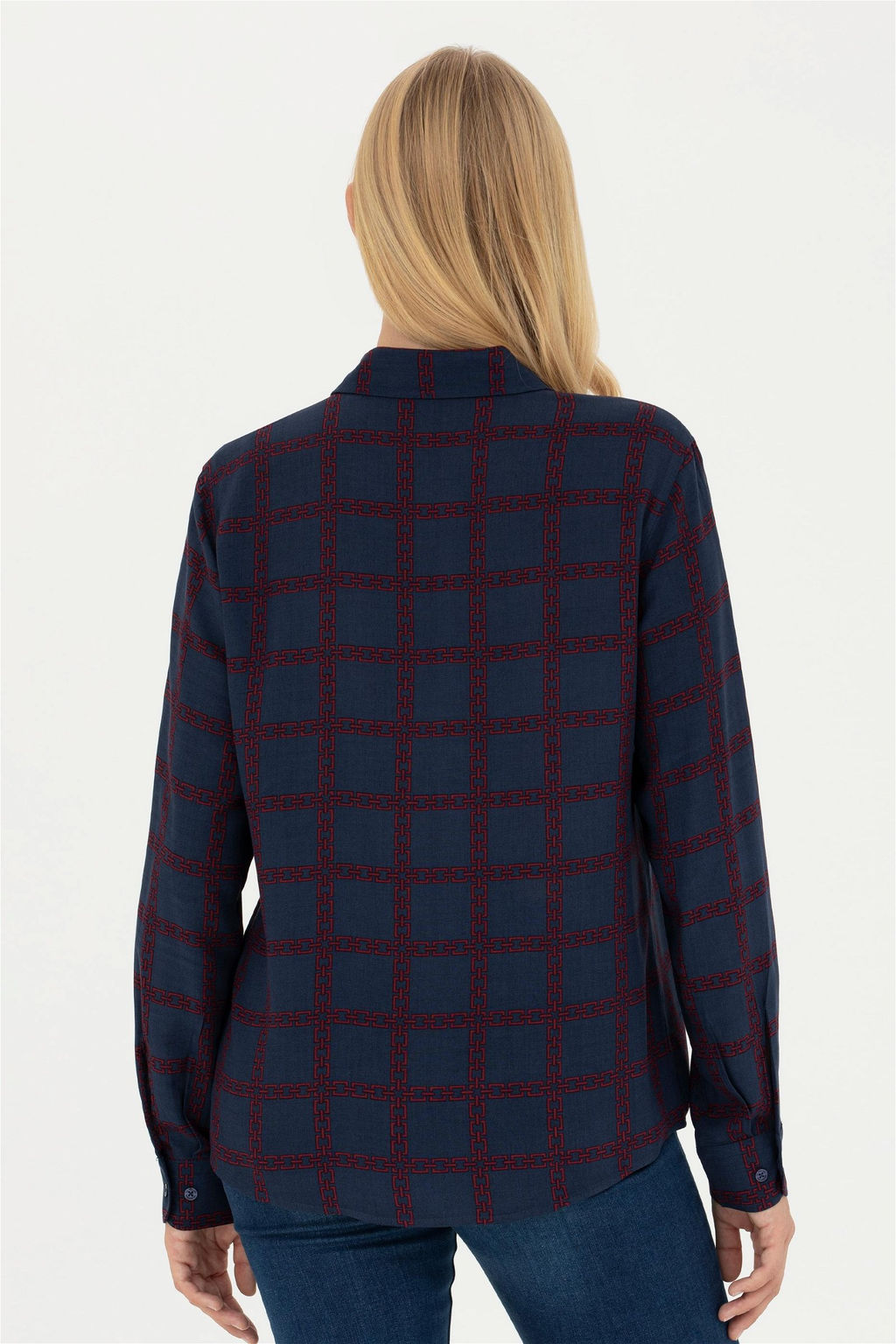 Женская темно-синяя рубашка с длинным рукавом Неожиданная скидка в корзине - U.s. polo assn фото 5