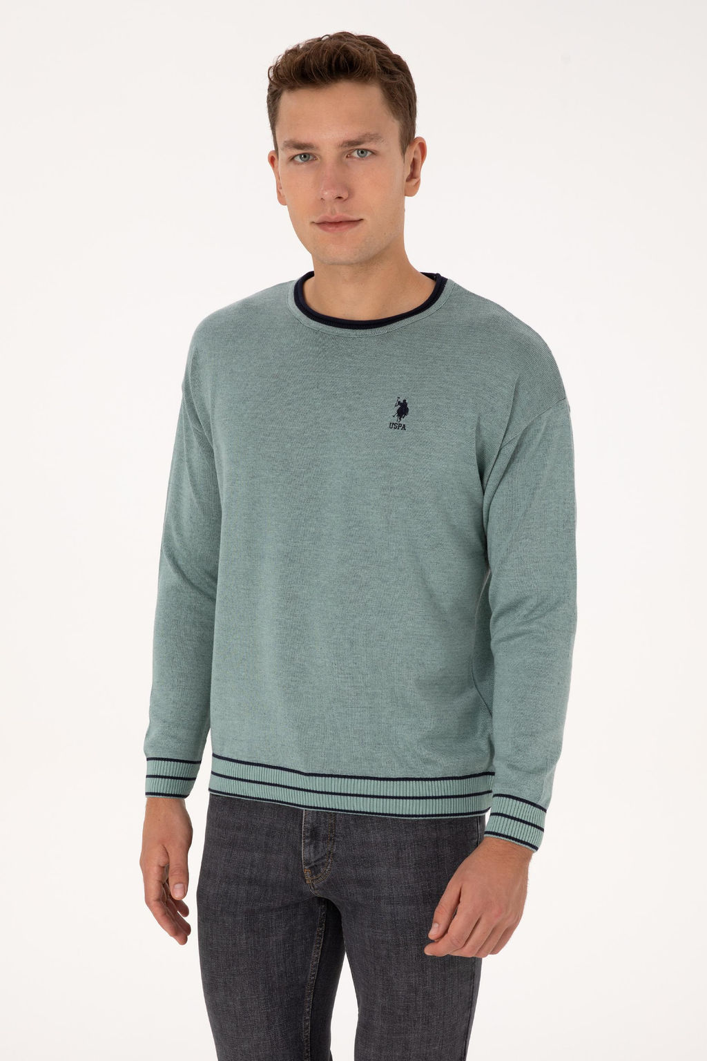 Erkek Comfort Fit Yaka Detayl_ Mint Kazak - U.s. polo assn фото 10