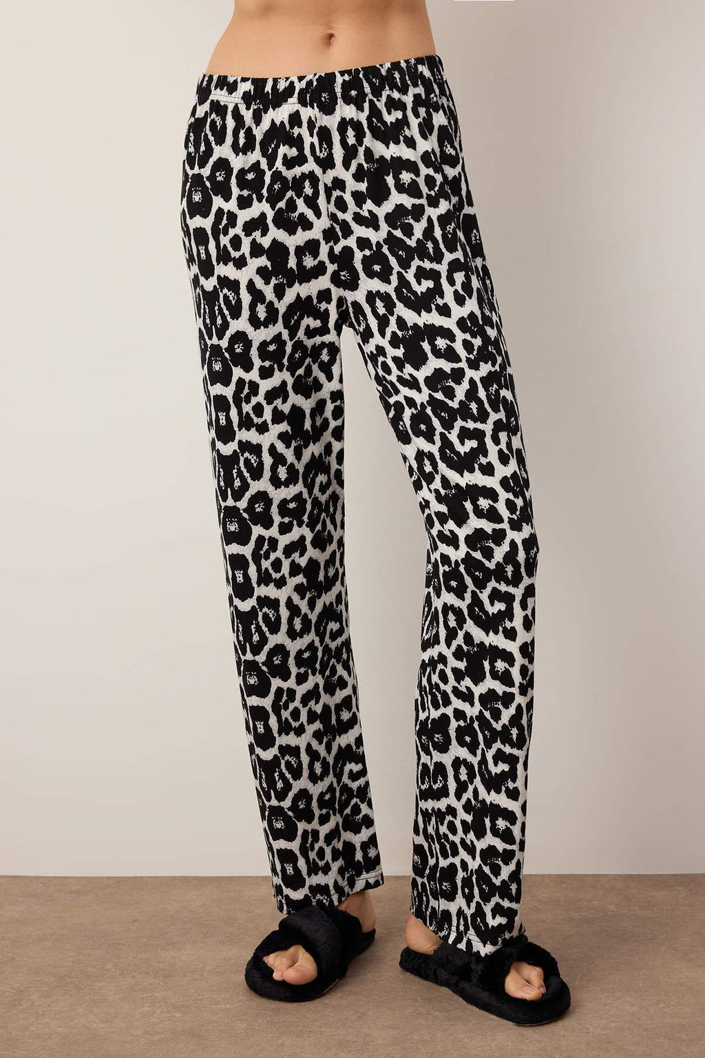 Trendyolmilla Siyah Leopar Desenli Orme Pijama Tak?m? THMAW25PT00100  фото 16