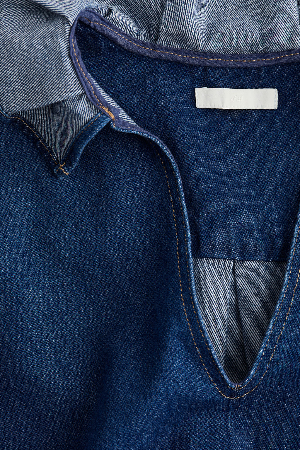 Blusa denim con cuello de volantes - H&m фото 3