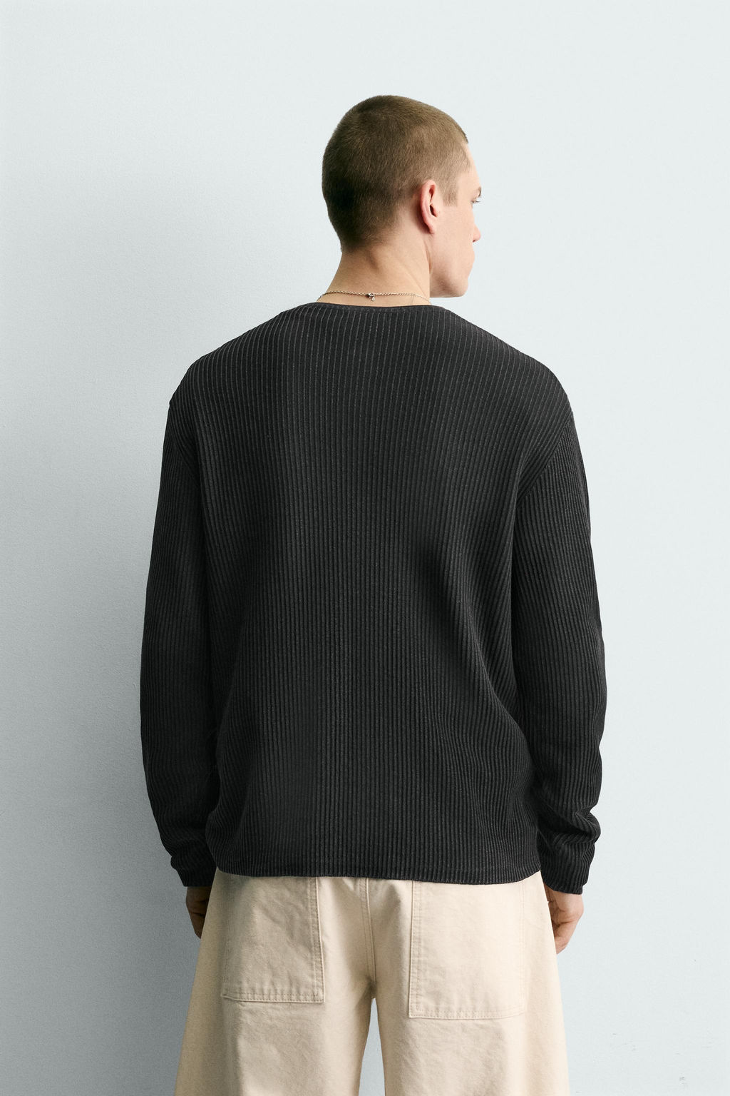 JERSEY ESTRUCTURA CUELLO PANADERA / Negro - Zara фото 3