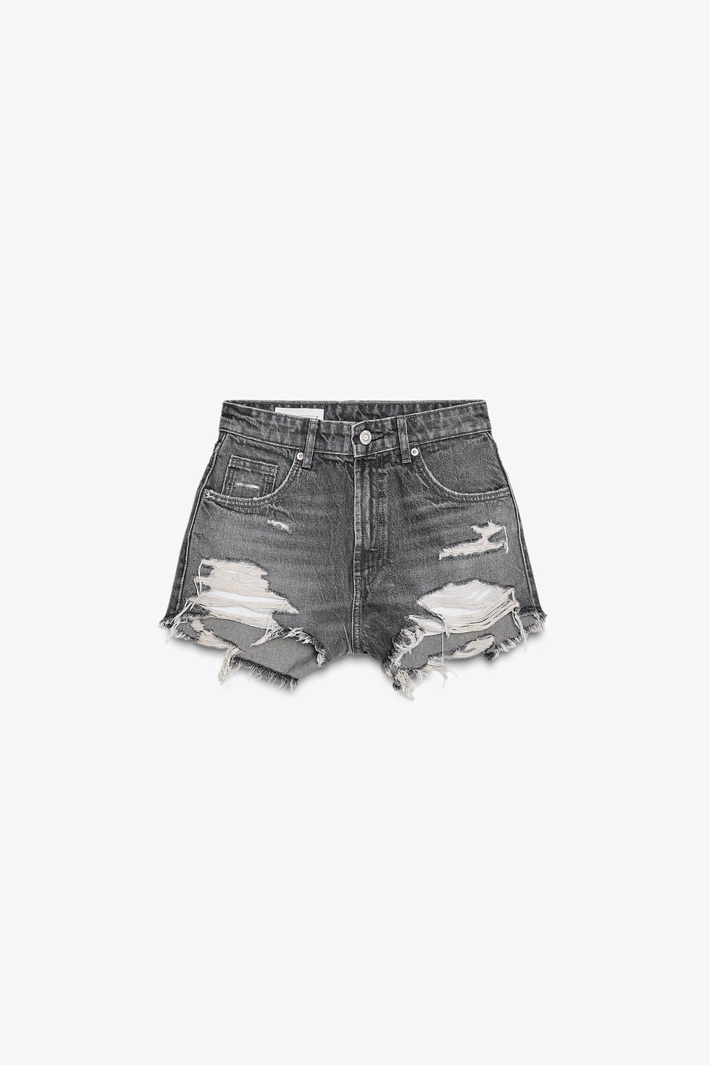 HIGH-WAIST CURVED DENIM SHORTS - Zara фото 40