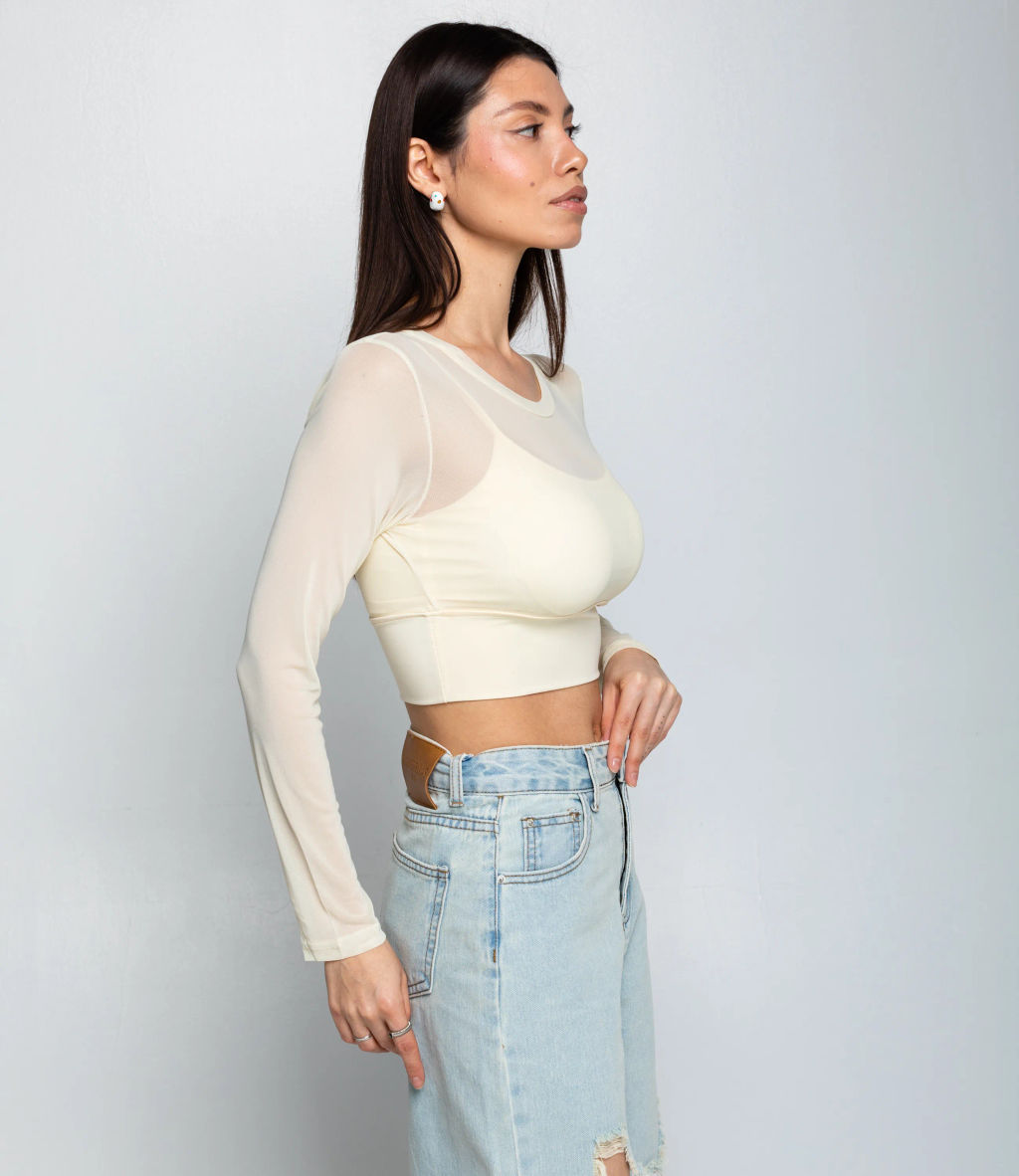 Топ #КТ202 (12), кремовый