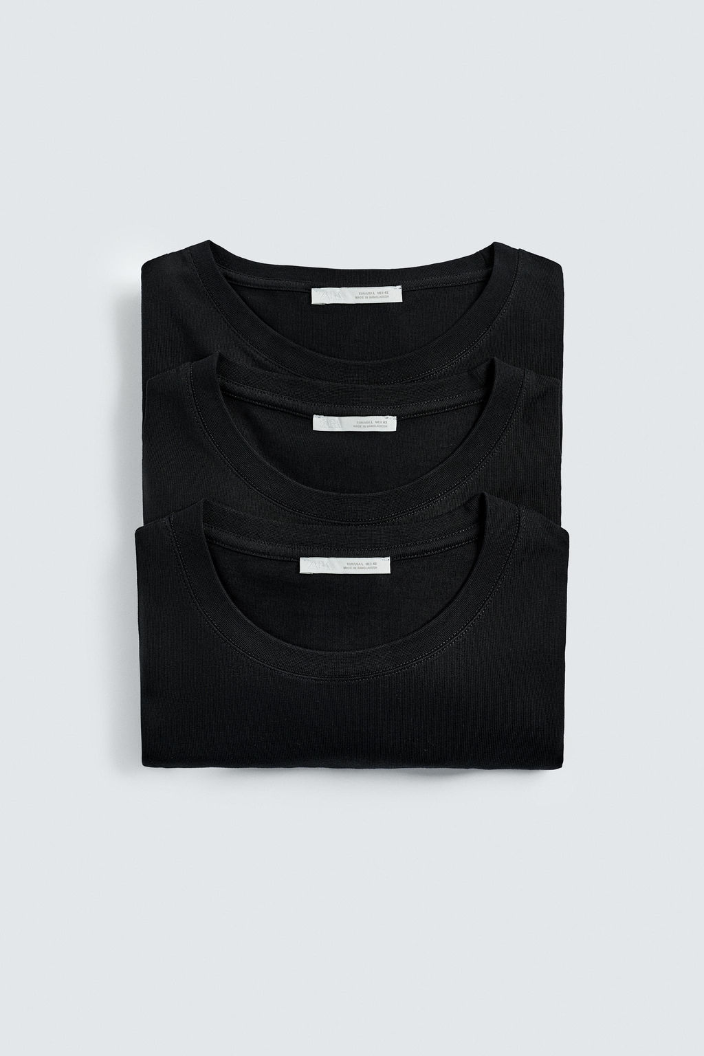 PACK 3 CAMISETA MEDIUM WEIGHT B?SICA / Negro