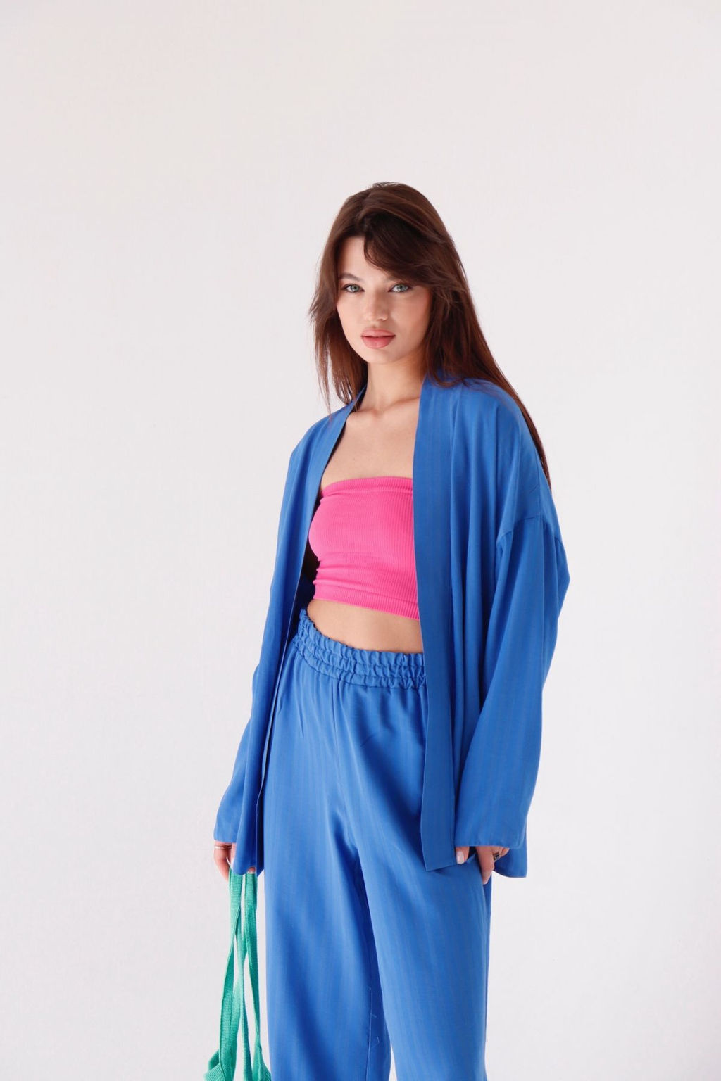 9513 Костюм из кимоно и брюк-палаццо в цвете электрик - Martichelli фото 21