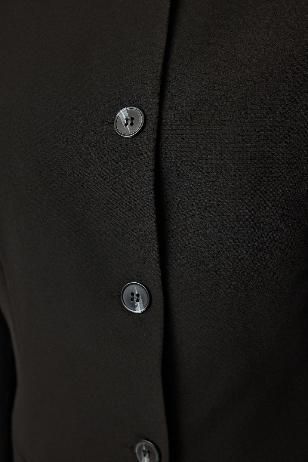 TRENDYOLMILLA Siyah Yuvarlak / Bisiklet Yakal? Fitted Bele Oturan Dokuma Blazer Ceket TWOAW25BC00009  фото 4