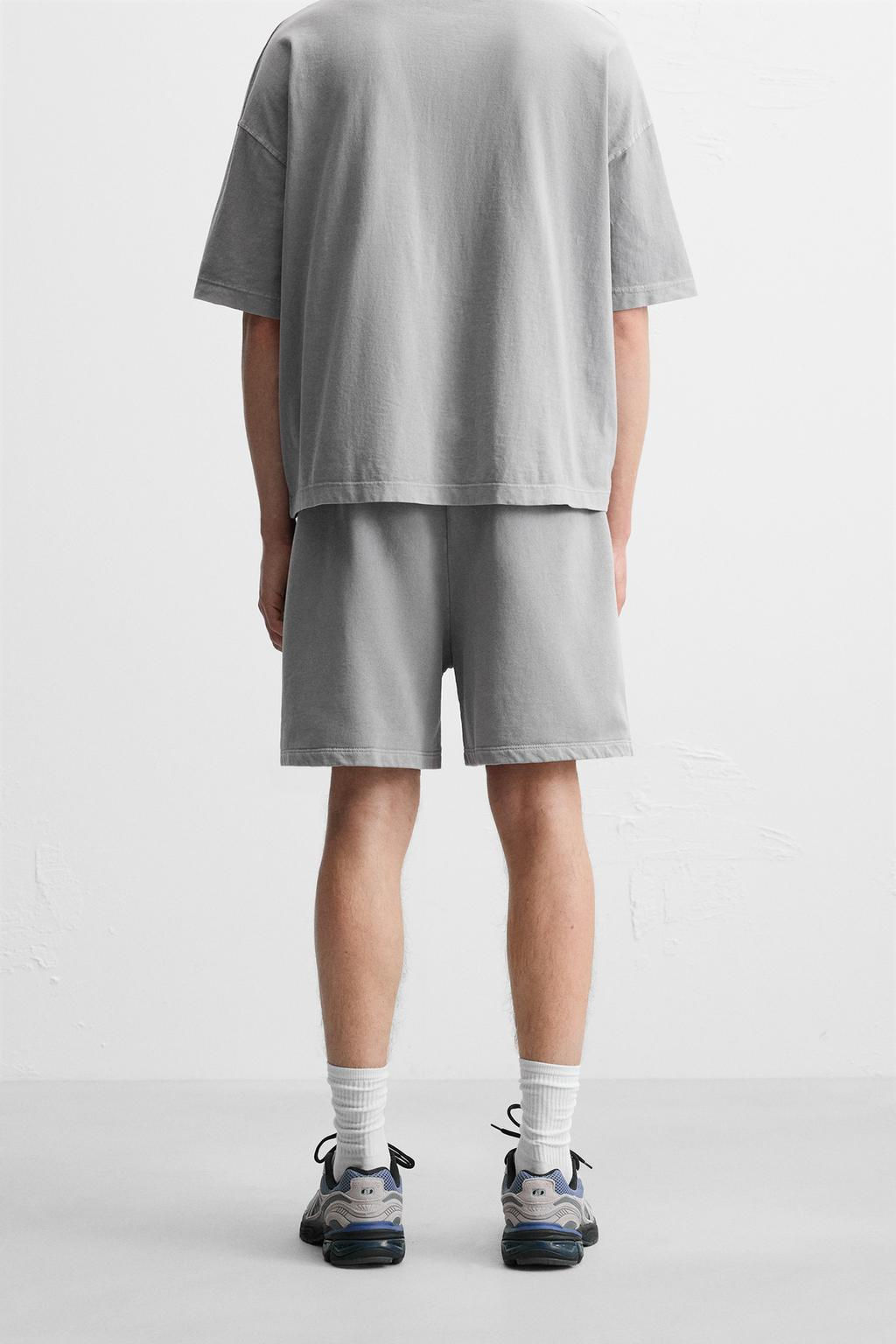 WASHED RELAXED FIT JOGGER BERMUDA SHORTS - Zara фото 32