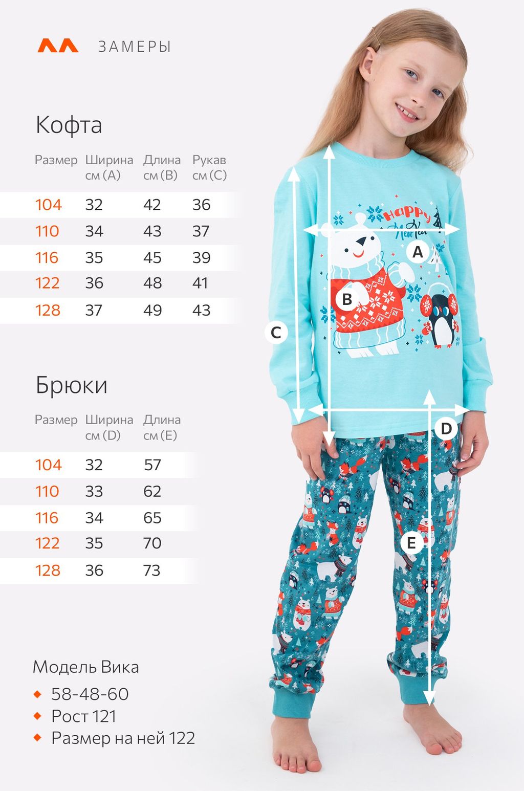 Детская новогодняя пижама Happyfox