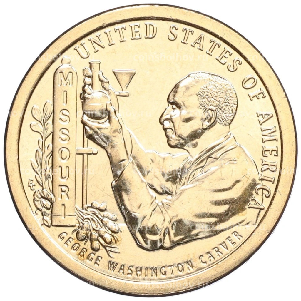 Монета 1 доллар 2024 года D США Американские инновации Джордж Вашингтон Карвер