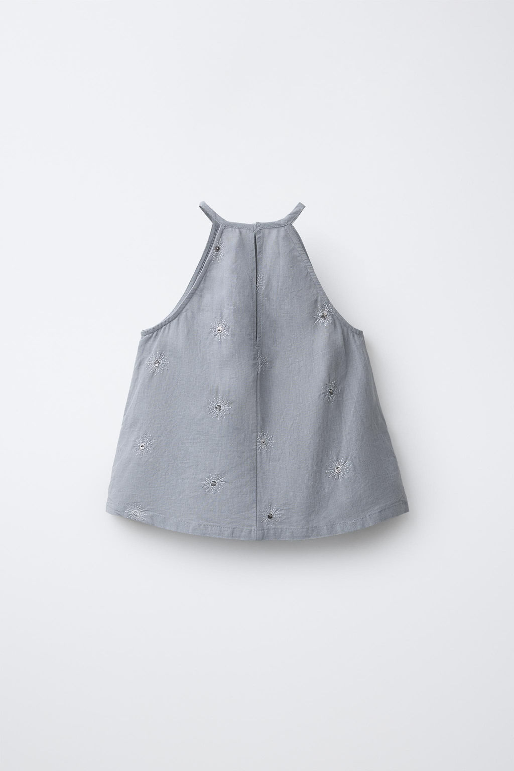 TOP HALTER LENTEJUELAS ALGOD?N Y LINO / Gris / Azul - Zara фото 3