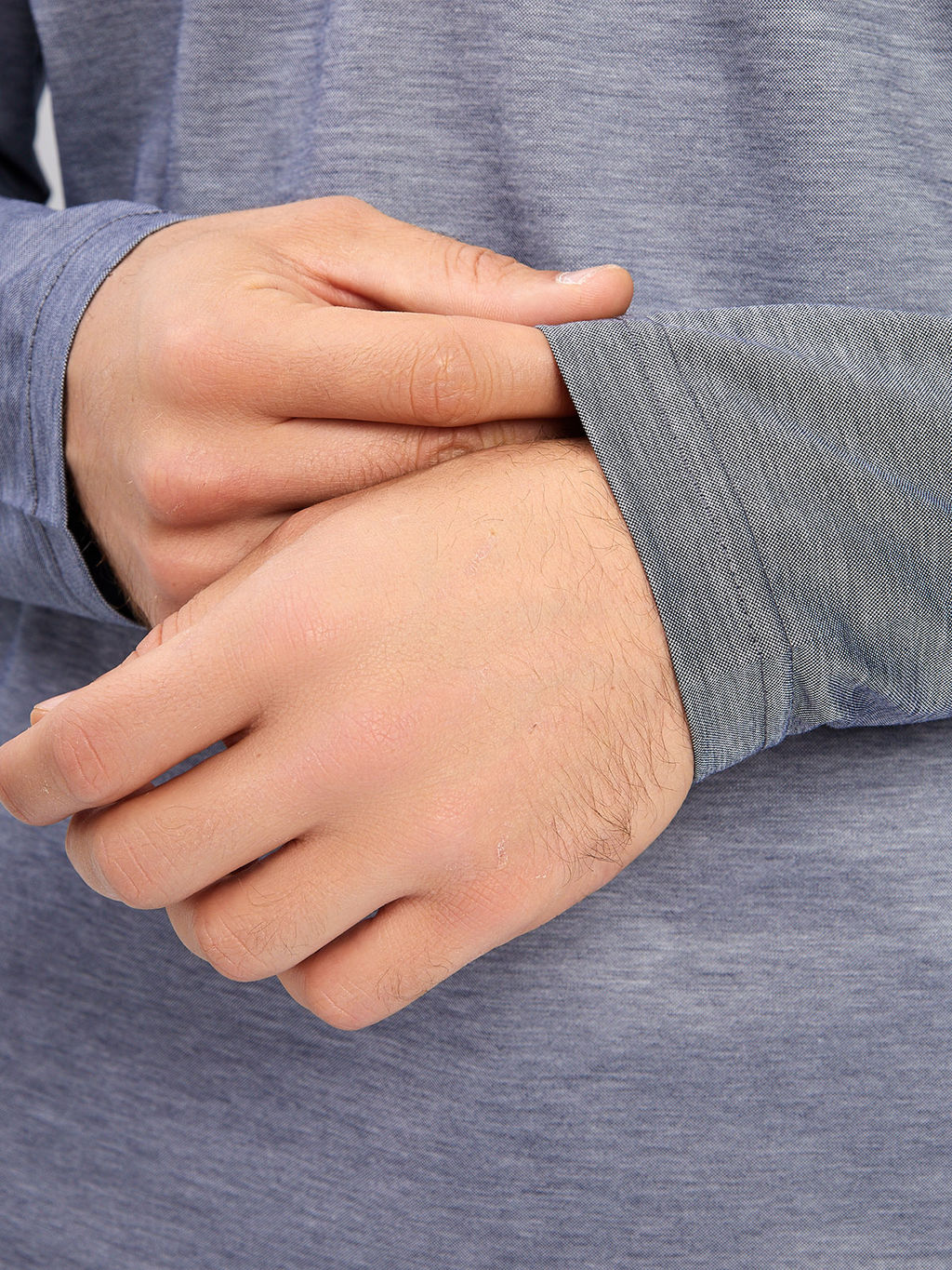 Джемпер мужской с воротником поло GREG G155-PM4-LT1636 (сине-серый)  фото 2