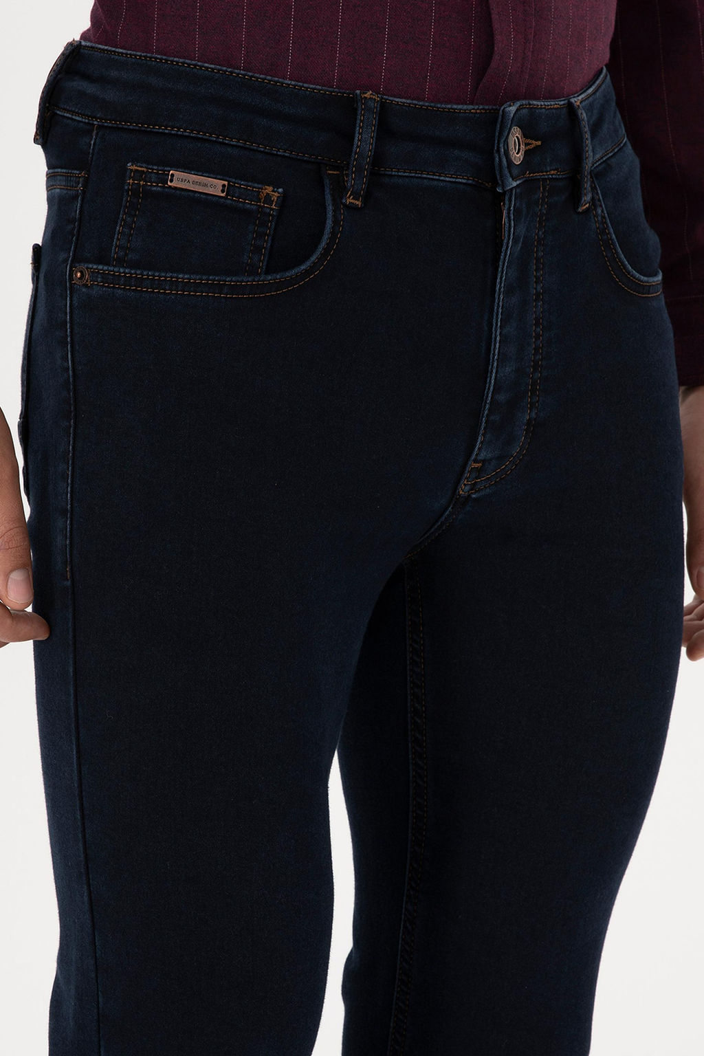 Erkek Koyu Mavi Slim Fit Jean Pantolon