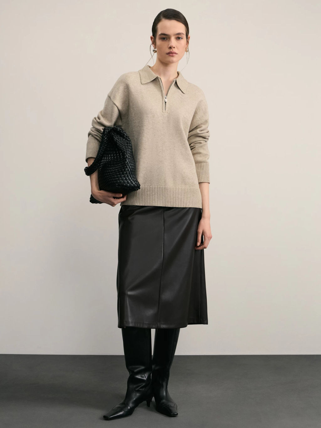 Джемпер поло с молнией / Zarina  фото 2