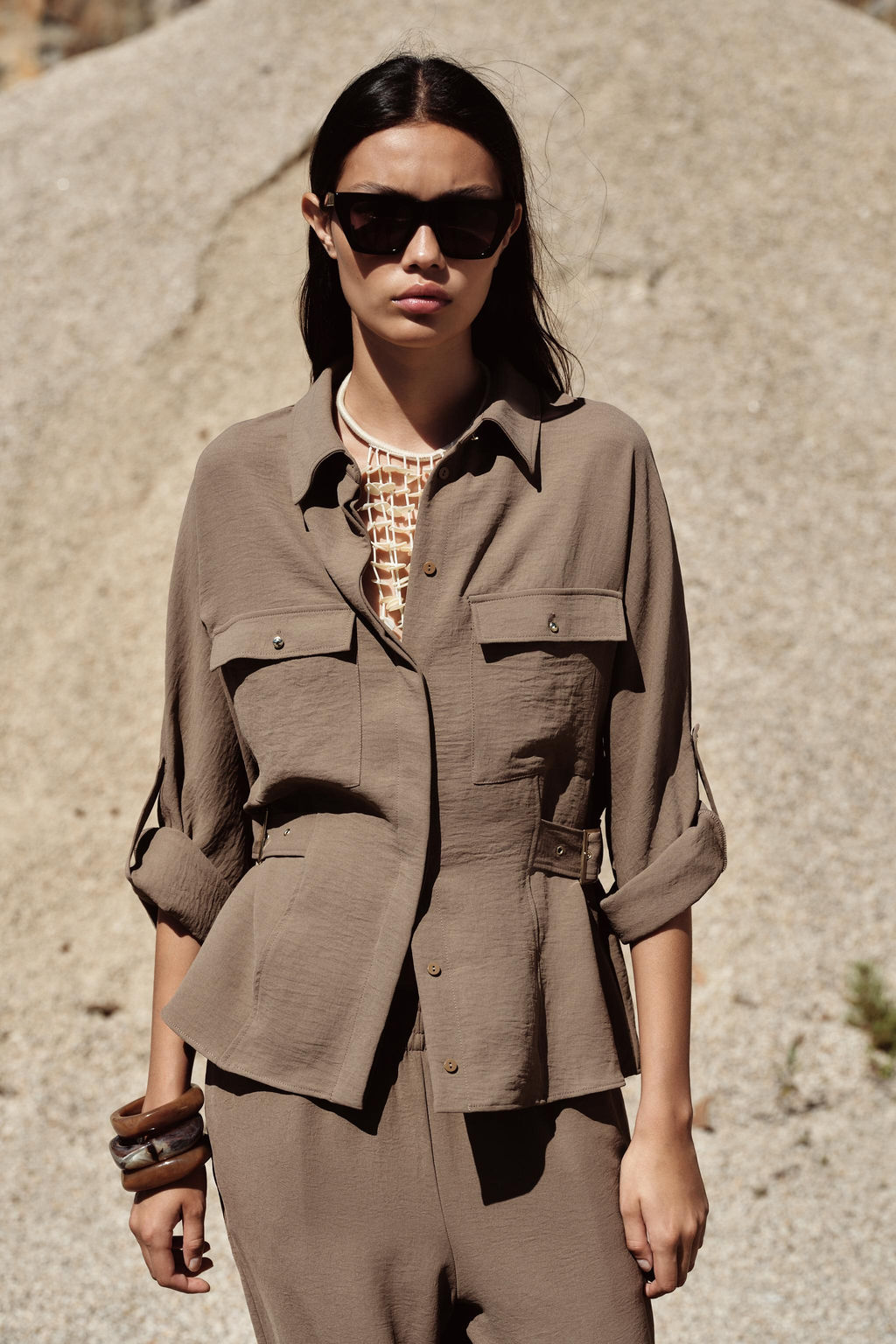 SAFARI SHIRT WITH SIDE BUCKLES - Zara фото 19