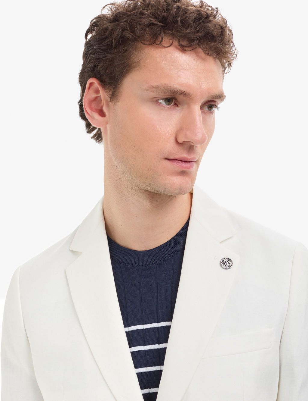 Ekru Slim Fit Keten Kar___ml_ Tak_m Elbise