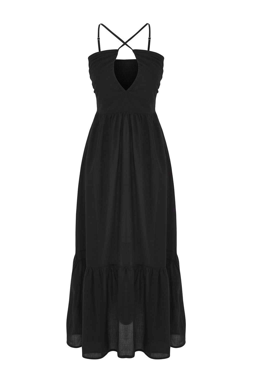 TRENDYOLMILLA Etnik Desenli Dokuma 100% Pamuk Plaj Elbise TBESS25EL00110
