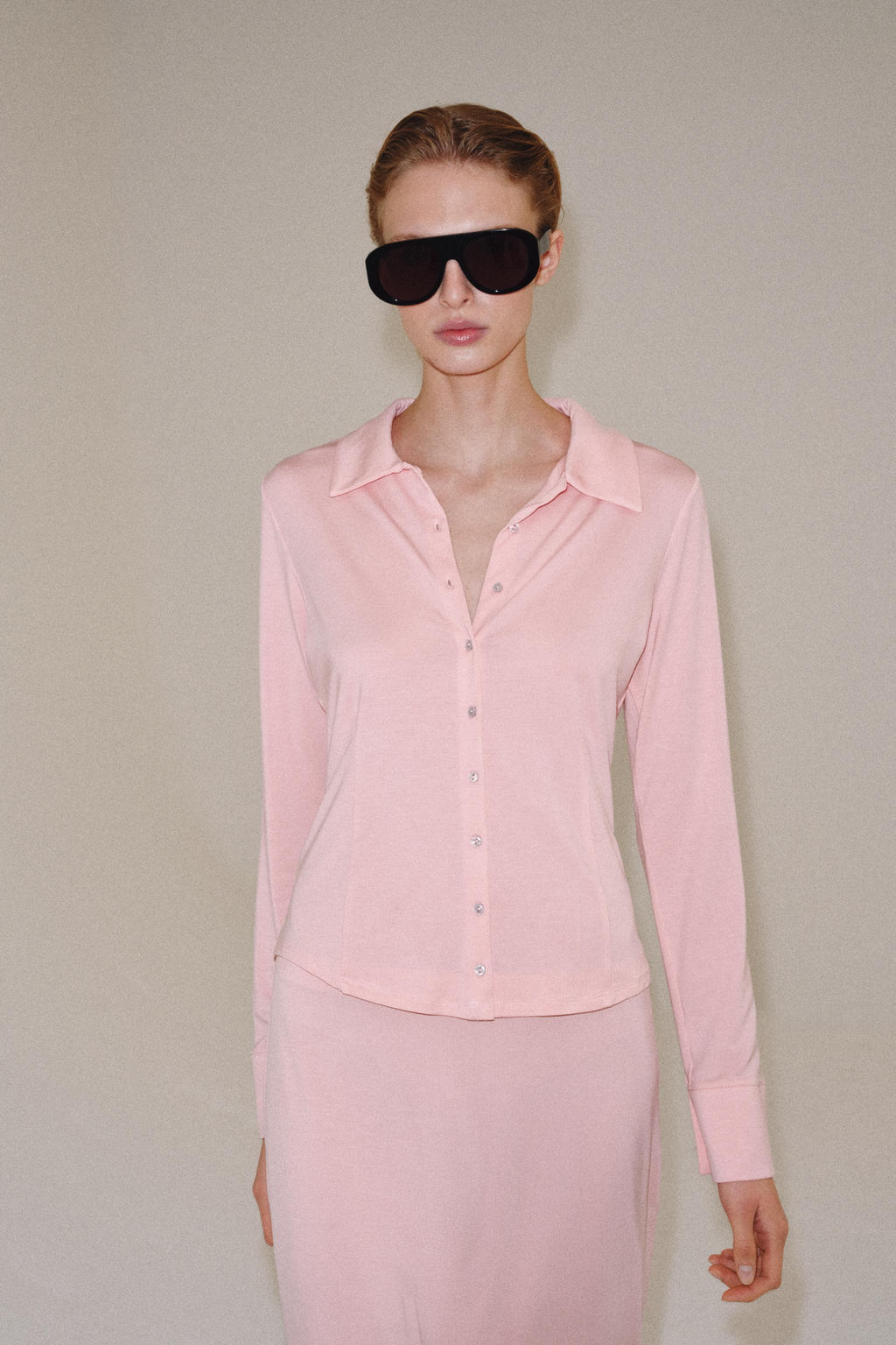 CAMISA FLUIDA MANGA LARGA / Rosa - Zara фото 2