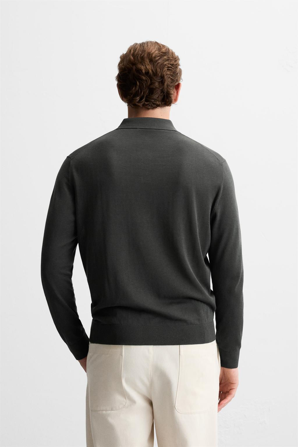 KNIT COTTON - SILK POLO SHIRT - Zara фото 12