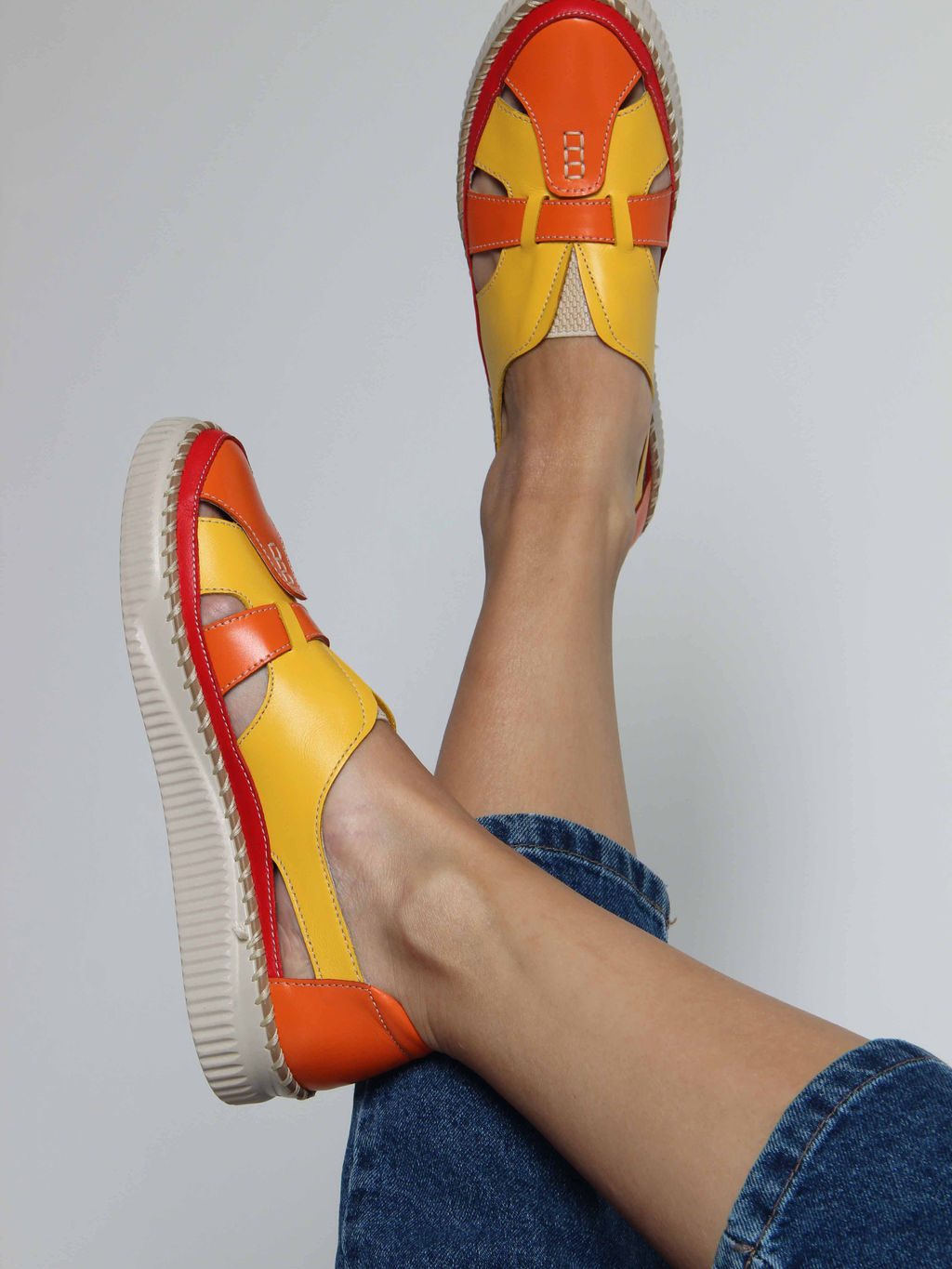 Слипоны 116.2500be. Желтый оранжевый красный