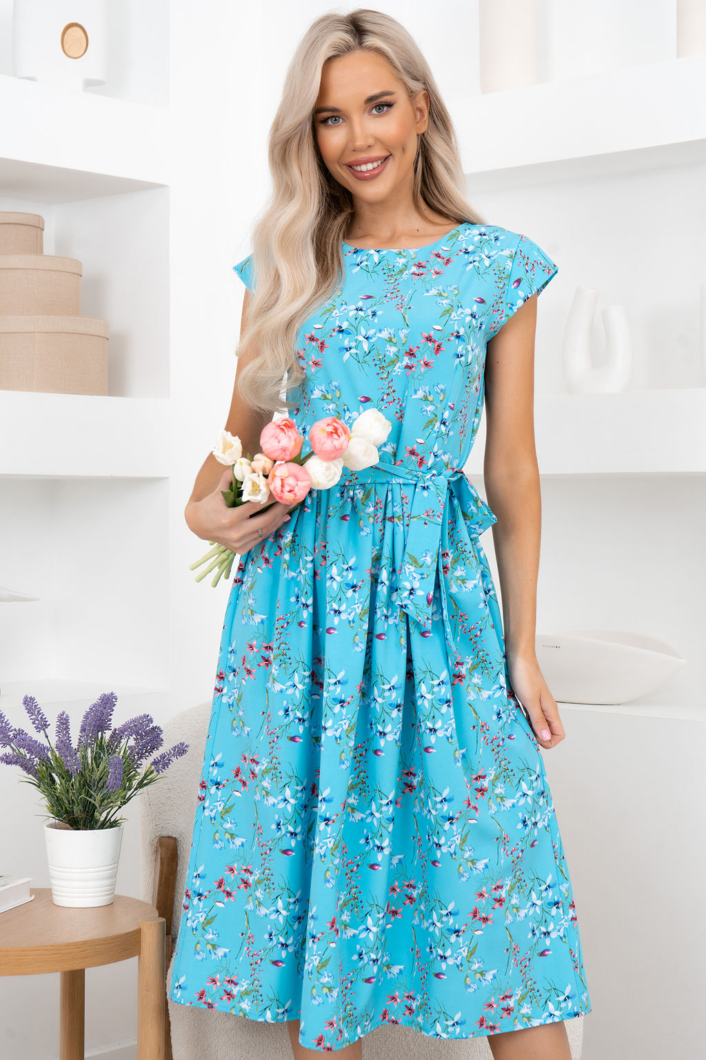 Платье Open Style 6736 голубой