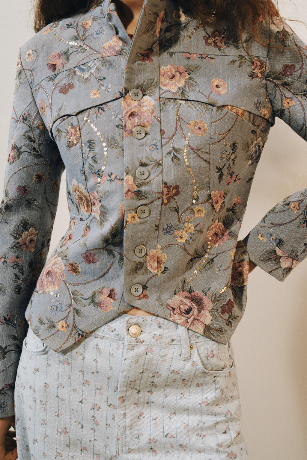 BLAZER JACQUARD ZW COLLECTION / celeste vigore - Zara фото 2