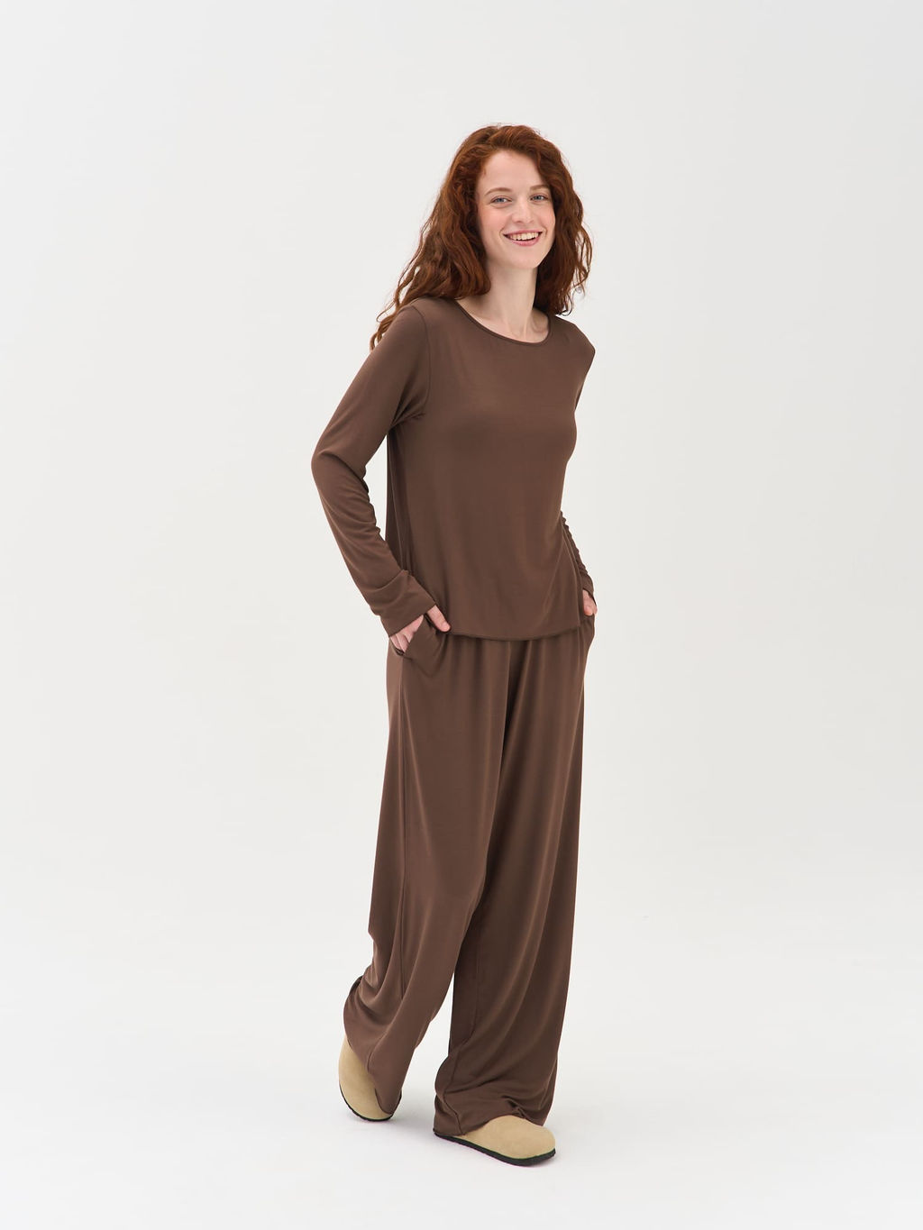 Лонгслив домашний "Шоколад" женский