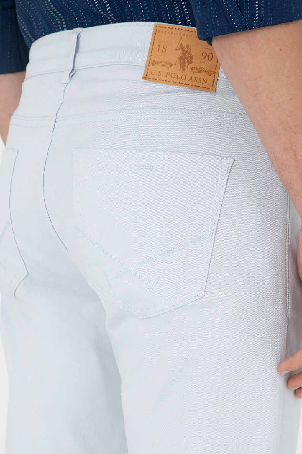 Мужские голубые брюки из плотной ткани - U.s. polo assn фото 6