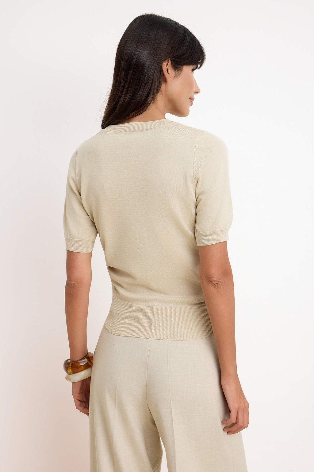 Tas More Sustainable Bisiklet Yaka Regular Bluz TWOSS26BZ00506