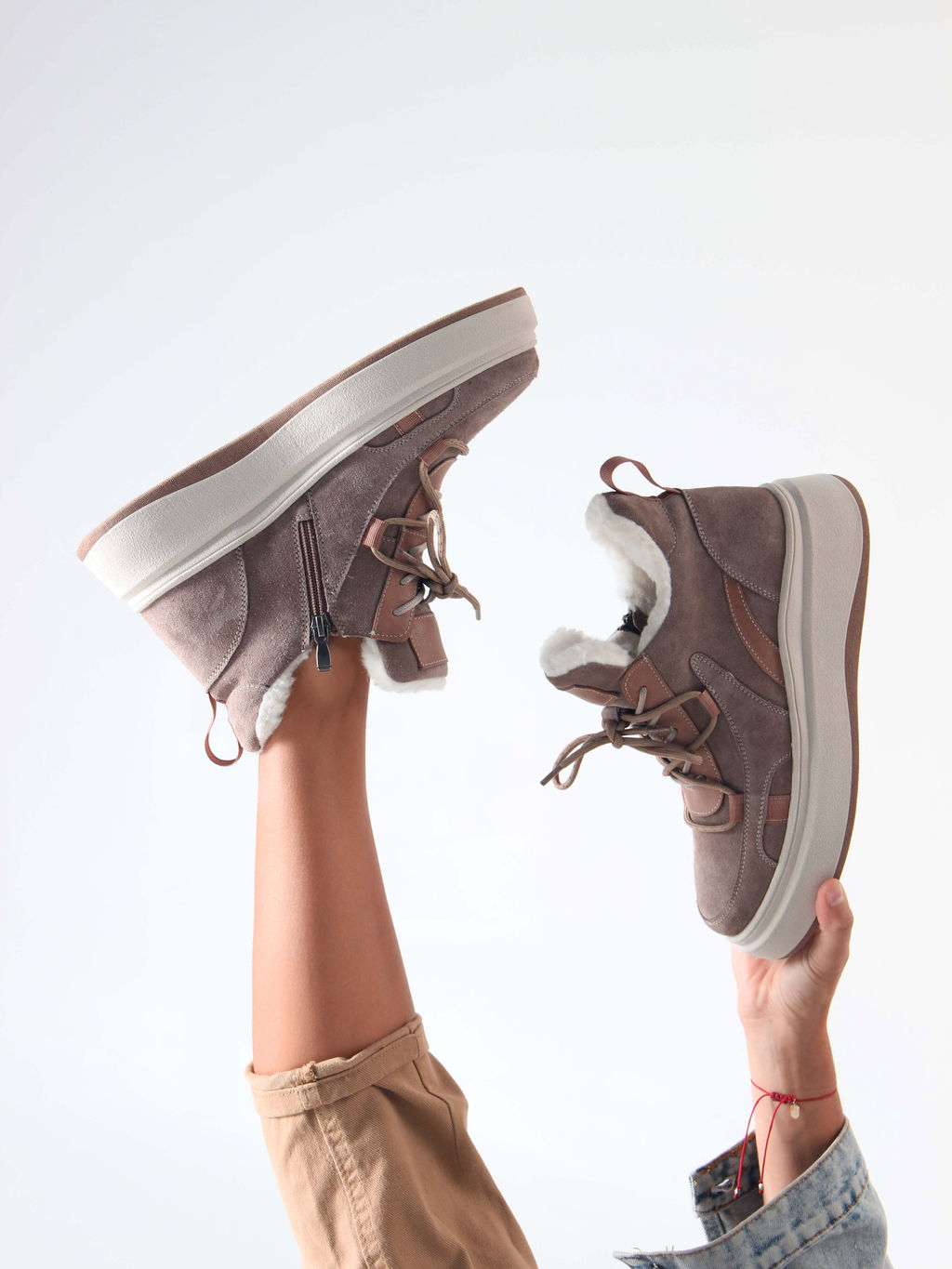 Ботинки 229.windybe. Капучино замша/Мех