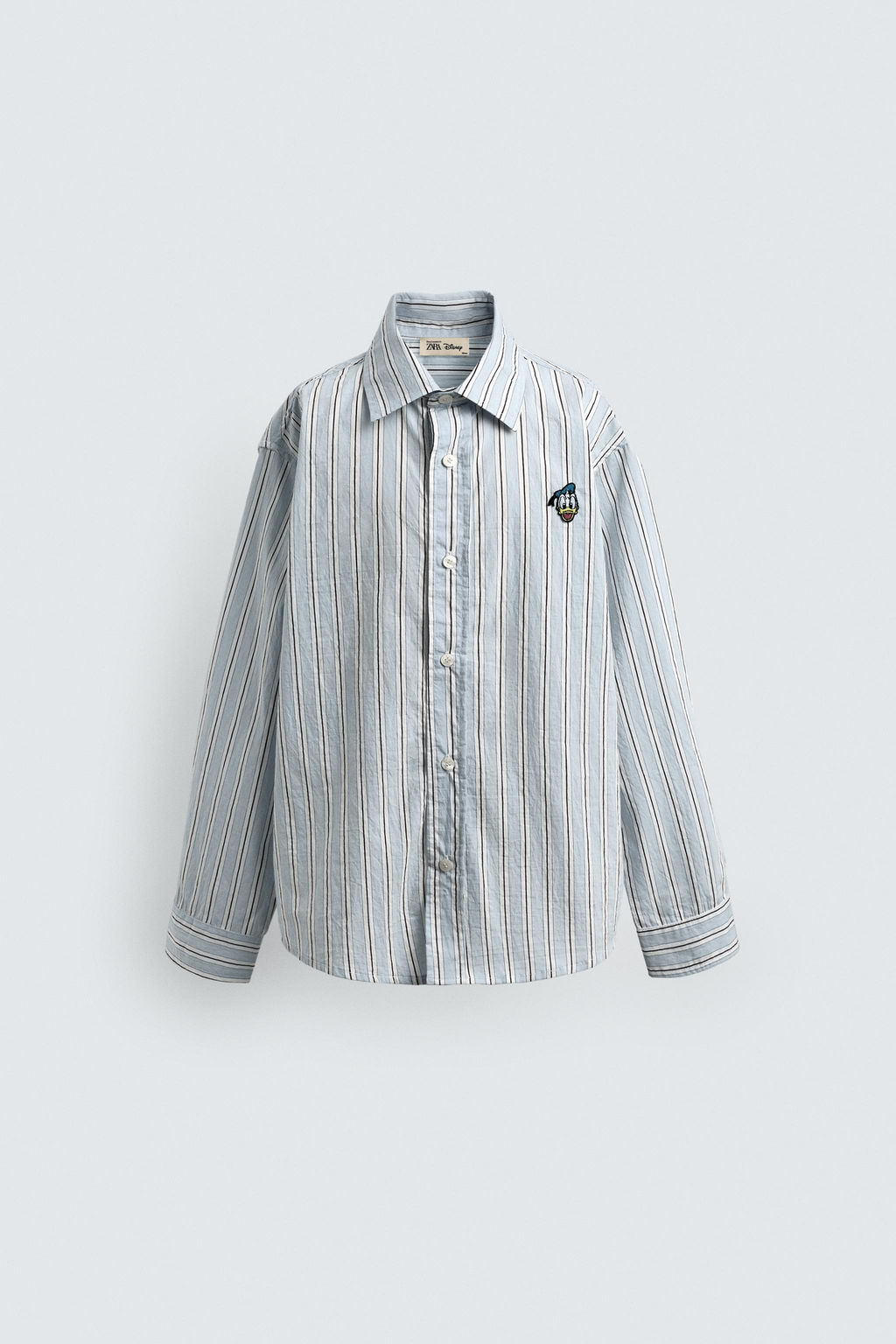DONALD DUCK PATCH STRIPED SHIRT HARRY LAMBERT FOR ZARA X DISNEY