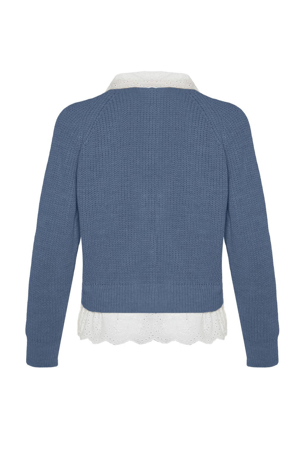 Indigo Crop Gomlek Garnili Detayl? V Yaka Triko H?rka TWOAW24HI00221