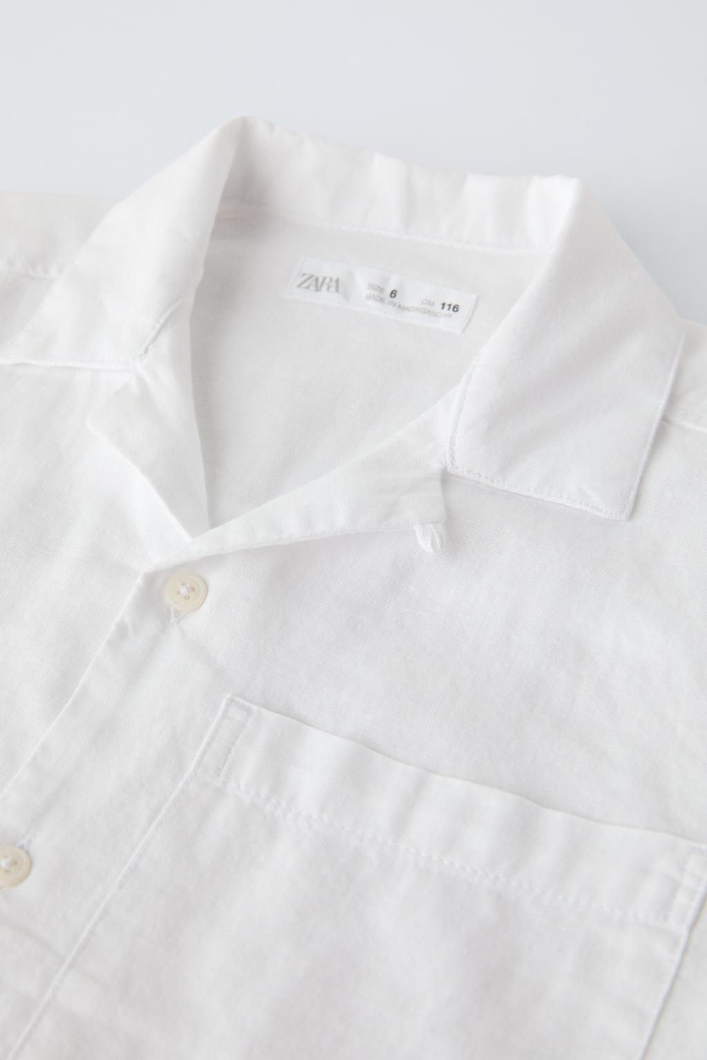 PAMUK VE KETEN KARISIMLI GOMLEK - Zara фото 3