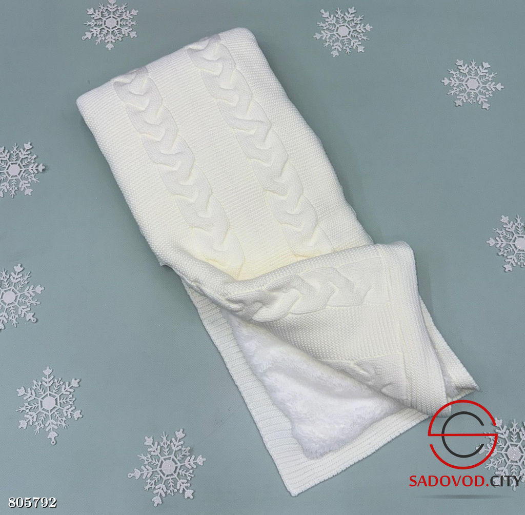 Вязаный плед на велсофте 100x110 см. - Bruno фото 10