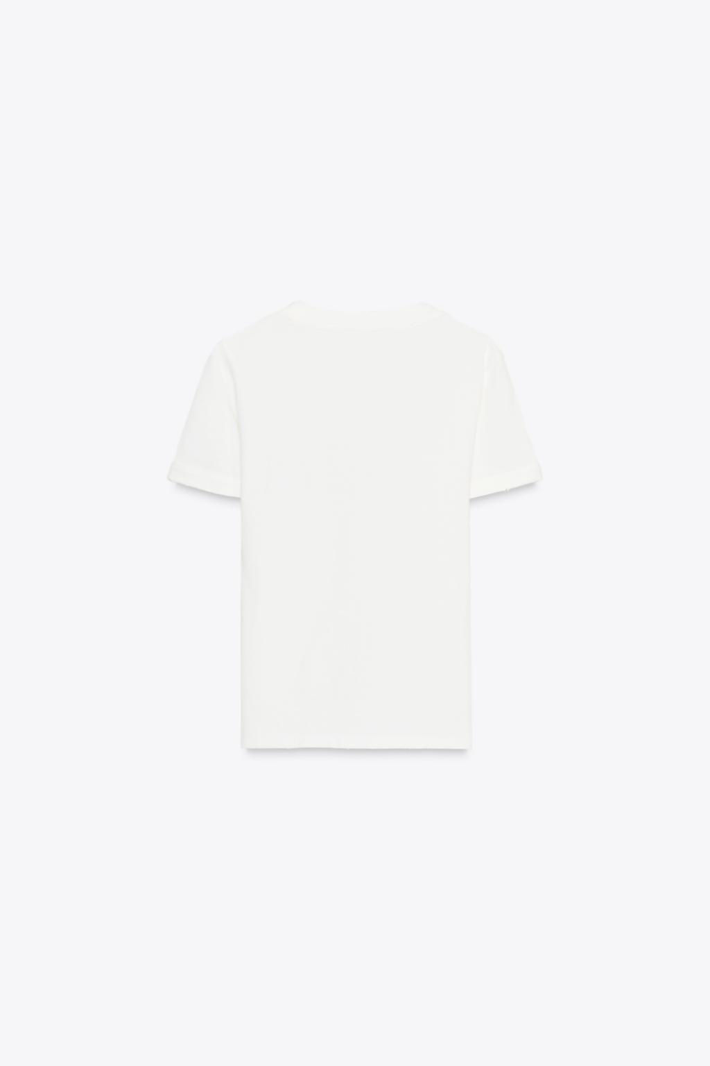 SLOGAN RIPPED COTTON T-SHIRT - Zara фото 6