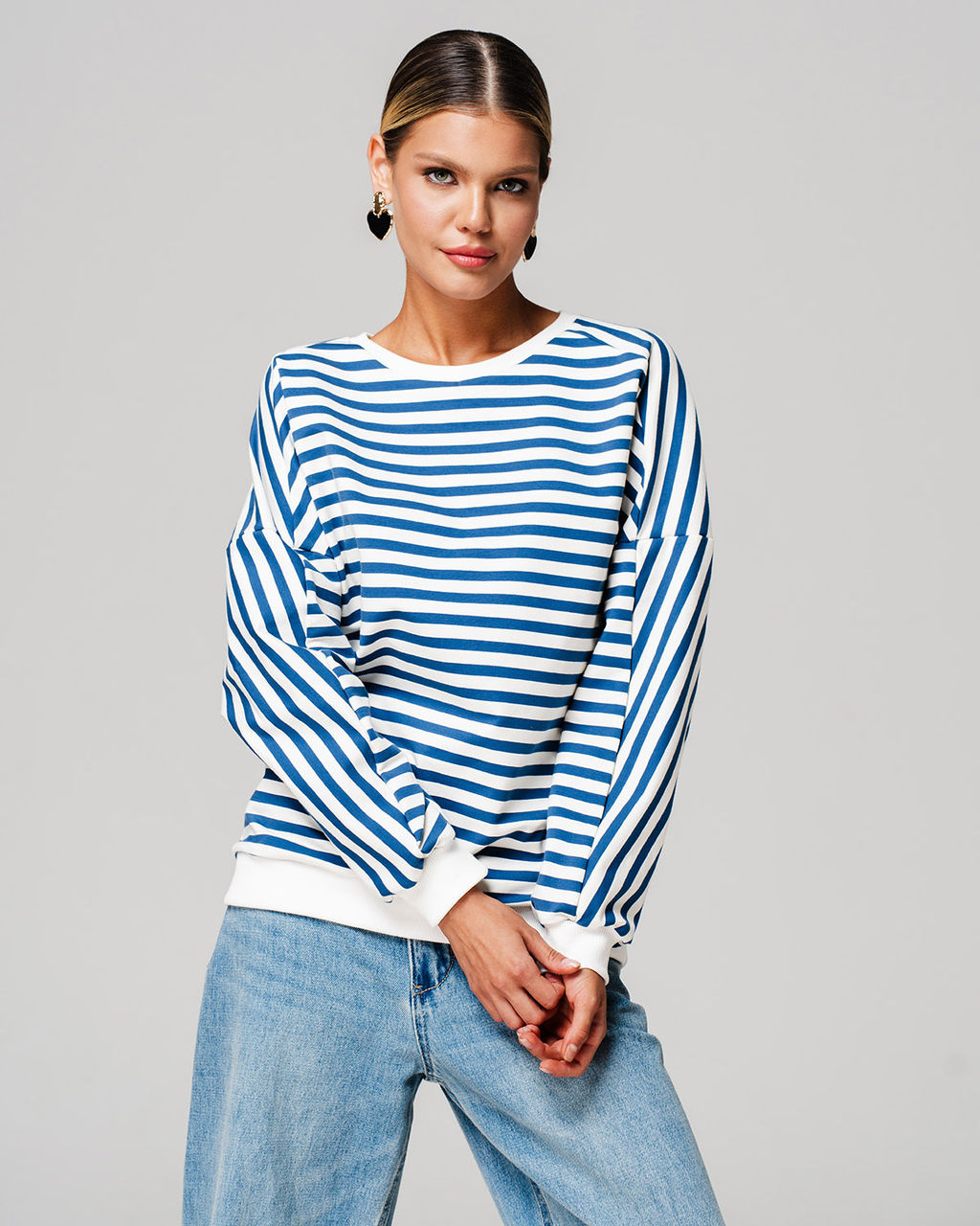 СВИТШОТ ХЛОПКОВЫЙ ПОЛОСАТЫЙ 90.6.2 - Sahar art lab фото 2